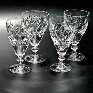 4 Webb Corbett Georgian Cordial Cocktail Glasses 4" England cut crystal 1960s